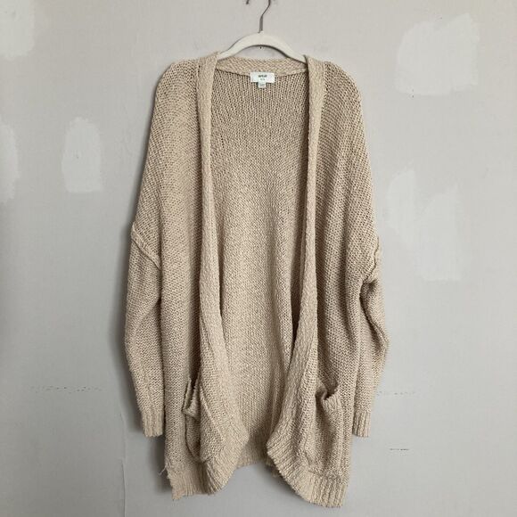 aerie Sweaters - Aerie Open Knit Cardigan XL Cotton Blend Beige Boho Hippie Beach